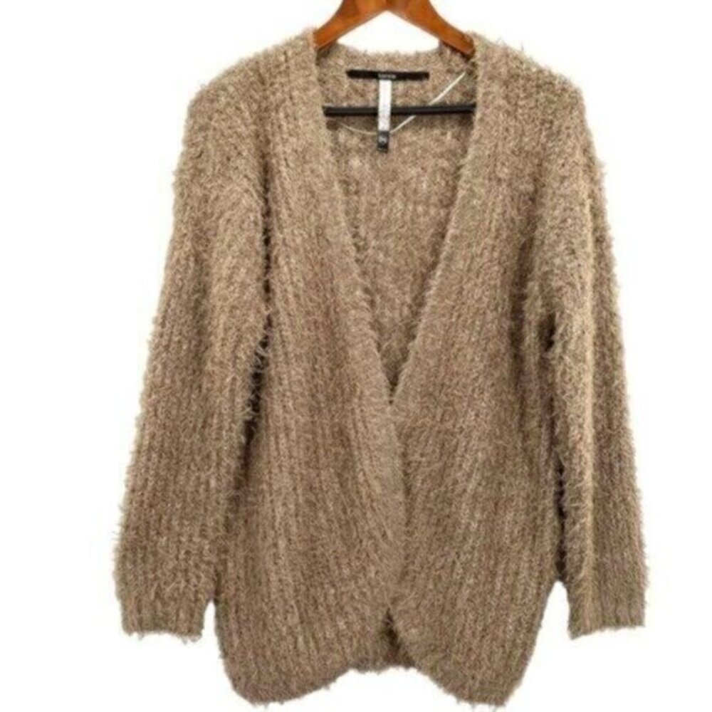 Kensie Eyelash Fuzzy Sweater Open Front Cardigan